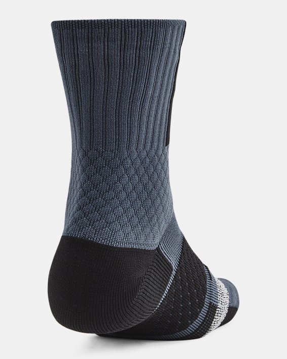 Unisex Project Rock ArmourDry™ Playmaker Mid-Crew Socks in Gray image number 2